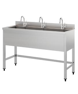 Trough-Type Triple Station Handwashing Sink Without Cabinet