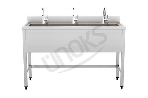 Trough-Type Triple Station Handwashing Sink Without Cabinet