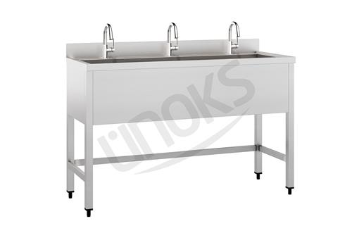 Trough-Type Triple Station Handwashing Sink Without Cabinet