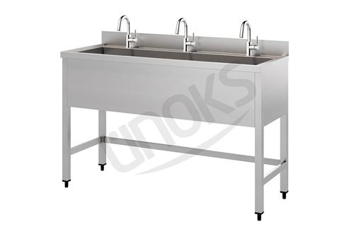 Trough-Type Triple Station Handwashing Sink Without Cabinet